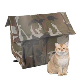 Mats Stray Cat Shelter | Windproof Waterproof Cat House | Semi Enclosed Chic Winter Outdoor Cat House Warm Shabby Cat Shelter