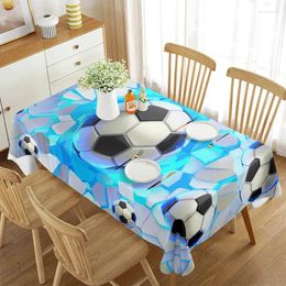 Table Cloth Tablecloth 3D Football Pattern Rectangle Cover Kitchen Coffee Dining Room Decor Gift For Soccer Lover