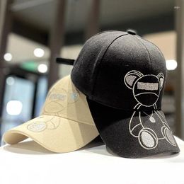 Ball Caps Kawaii Embroidery Bear Baseball Cap Adjustable Casual For Fashion Girls Boys Women Four Seasons Tennis Hat Men Snapback