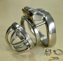 Super Small Male Bondage belt Stainless Steel Adult Cock Cage BDSM Sex Toys Device Short Cage3121424