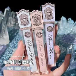 Flower Knows Unicorn Crystal Lip Glaze Lasting Nonstick Cup Mirror Liquid Lipstick Natural Nude Colour Makeup Maquillaje 240220