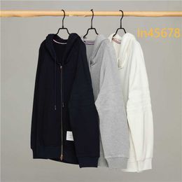 2024 Mens Hoodies Sweatshirts Invisible Four Bar Tb Dark Pattern Coat Mesh Knitted Zipper Hoodie Mens and Womens Hoodie