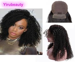 Brazilian Unprocessed Human Hair Remy 13X4 Lace Front Wigs 1030inch Kinky Curly Natural Color Wigs Pre Plucked Adjustable Band71594810880