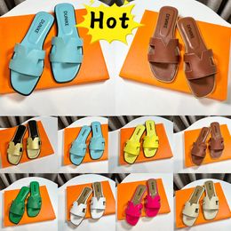 Designer slippers slides women Chypres Sandals flat slipper sandale shoes heels Genuine Leather Sandal Summer Flip Flops sliders famous luxury womens Beach Slide