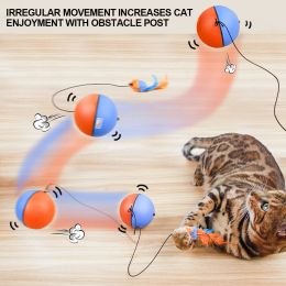 Toys Cat Automatic Running Ball with Mouse Toy Pet Electric Rolling Ball Toys Playing Simulation Mouse Toy Moving Sumulated Rat Toy