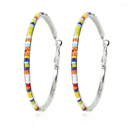 Dangle Earrings 1Pairs/2Pcs Arrive Colourful Bead Mixed Small Hoop Women Men Stainles Steel Round Circle 2024 Anti-allergy