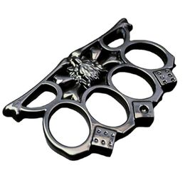 Heavy Best Price Work Hard Belt Buckle Perfect Outdoor Fist Tools Ring Four Finger Rings Skull Fighting Design 796053