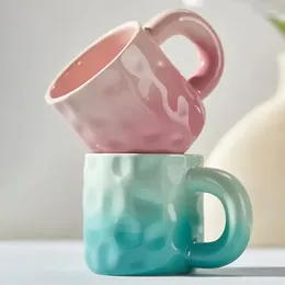 Mugs Ceramic Mug Candy Gradient Colour Teacup Creative Sweet Couple Water Container Student Modern Home Office Coffee Cup Decoration