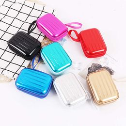 Creative Mini Earphone Tinplate Storage Bags Keychain Portable Organiser Soft Round Pouch For Jewellery Coin Ear Pendants Hand Strap Small Items Stuff Wallet Cases