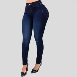 Women's Jeans Cotton Denim Leggings Gradient Color High Waist Butt-lifted Pants Slimming Stretchy Soft For Lady Ankle Length