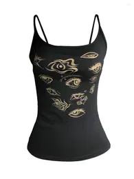 Women's Tanks Women Vintage Aesthetic Gothic Tank Tops Sleeveless Graphic Print Fairy Grunge Vest Top E-Girl Streetwear