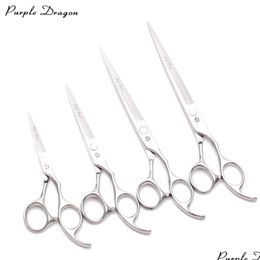 Hair Scissors Z1006 5 To 8 Different Size Jp 440C Purple Dragon Sier Hairdressing Shears Cutting Or Thinning Human Pets Style Drop D Dhrfo
