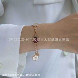 Designer Jewellery Luxury Bracelet VanCA V Gold Star Ladybug Five Flower Bracelet Female Thick Plated 18K Gold Natural White Fritillaria