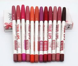 Whole Menow 12pcsset Professional Maquiagem Lip Liner Pencil Waterproof Nature Long Lasting Wooden Lipliner Pen Makeup Cosmet9830715