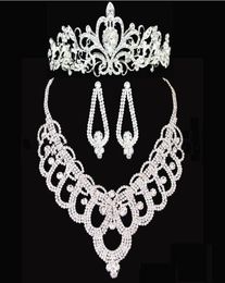 Bridal crowns Accessories Tiaras Hair Necklace Earrings Accessories Wedding Jewellery Sets cheap fashion style bride HT1439589630