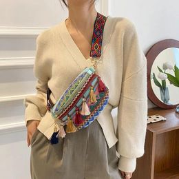 Waist Bags Breast All-match Korean Style Woven Bag Geometric Women Fringe Bohemian Shoulder Large Capacity