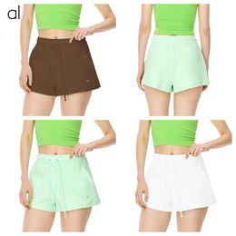 AL-069 Sports Yoga Shorts Women's Loose Leisure Fitness Drawstring Waist Pocket Shorts