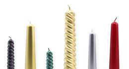 Creative Smokeless long pole candle 4 PcsSet Taper Spiral ed Dinner Table Candles Wax Thread Home Decoration1241864