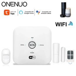 ONENUO Home Security Smart AntiTheft WiFi Alarm System Door and Motion Sensor Tuya Smart App Control 80dB Alarm System 240219