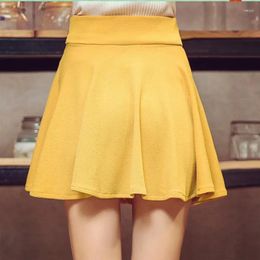 Skirts Girls Oversized Mini Sexy Short Yellow Safety Dance School Skirt Ladies Clubwear High Waist Multicolor Cute Pleated Office