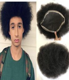 Afro Curly Swiss Lace Men Toupee Full Lace Toupee for Men Hairpieces Replacement System Kinky Curly Human Hair Men Wig8163490