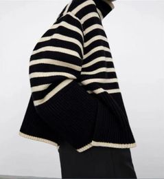 Women s New Toteme Sweater Stripe High necked Pullover Women039s Sweaters1816735