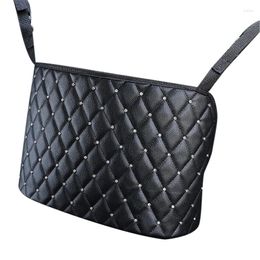 Car Organiser Seat Storage And Handbag Holding Net Pocket Holder Hanging Bag Between Seats (Black Diamond)