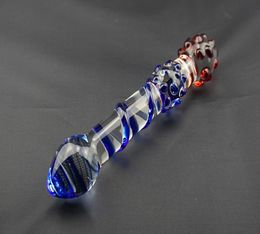 Double end Pyrex penis glass dildo big crystal anal plug sex toys S9212191190