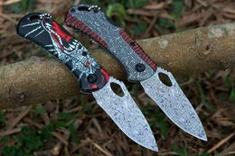 Top Quality A2298 BK Folding Knife 3Cr13Mov 3D Pattern Drop Point Blade Steel Handle Outdoor Camping Hiking Fishing EDC Pocket Knives