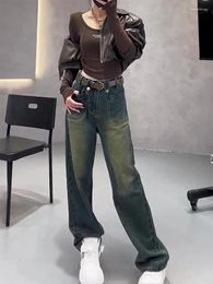 Women's Jeans Vintage Boyfriend For Women 2024 Casual Streetwear Loose Straight Denim Pants Fashion High Waist Chic Wide Leg