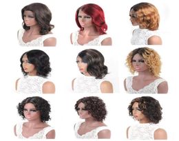 Ishow Short Wigs Lace Part 1b30 27 2 4 Brazilian Virgin Human Hair Wigs Brown Coloured Bob Body Wave53459809760709