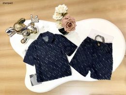 Luxury kids shirt suit child tracksuits baby clothes Size 100-150 CM Summer denim short sleeved shirts and shorts 24Feb20