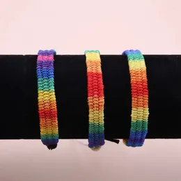 Link Bracelets 1 PCS Stylish Rainbow Self Woven Bracelet For Men And Women To Give As A Gift Their Friend Friendship