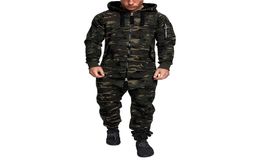 Camouflage Hooded Jumpsuit Men Autumn Long Sleeve Zipper Romper Male Streetwear Sweatshirt Pants One Piece Clothes Plus Size X06109459306