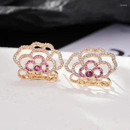 Dangle Earrings SENYU Fashion Hollow Flower Design Earring For Women Party Jewellery Pave Cubic Zirconia Luxury Wedding Bride Gifts 2024