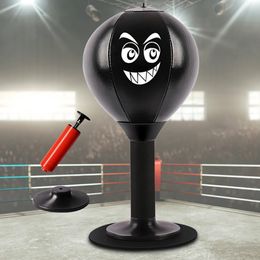 Desktop Boxing Ball Suction Cup Base Stress Relief Punching Spring Foam Set Easy Installation Inflatable for Fitness Equipment 240226