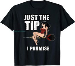 Men's T-Shirts Darts Funny Just The Tip I Promise Sexy Pinup Girl Shirt T-Shirt Size M-XL2761840