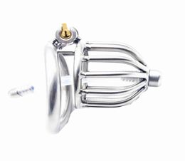 Devices Short Stainless Steel Dick Cock Cage with Urethral Stretching Toys Insertion Male Catheter Penis Plug ARC Ring XCXA2602619708