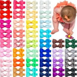 80 Pieces Baby Hair Clips 2 inches Hair Bows Fully wrapped alligator Clips for Infant and Baby Girls 40 Colours in Pairs 240223