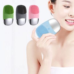 Devices 1PC Electric Face Brush Rechargeable Manual Silicone Ultrasonic Deep Wash Facial Cleansing Brushes Home Beauty Skin Care Device