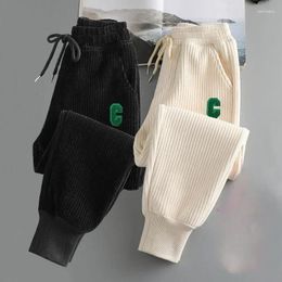 Trousers Spring Autumn Teenage Unisex Loose Corduroy Sweat Pant Thin Jogger Pants For Children Casual Sport Girls Clothes