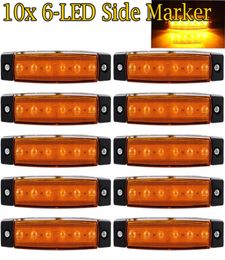 10X 12V 6 LED Daytime Running Truck Bus Boat Trailer Side Marker Indicators Light Lamp Amber lights small lights Car styling9954421