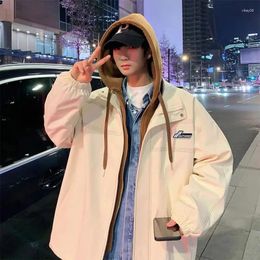 Mens Jackets Brands Spring Autumn Hooded Jacket Streetwear Windbreaker Loose Motorcycle Korean Fashion Bomber Military