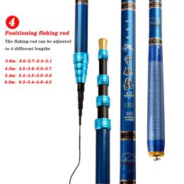 Canne 4.56.3M Posizionamento regolabile Canna da pesca Telescopica UltraShort Carbon Fishing Spinning Feeder Rod Luce Dura Stream Rod
