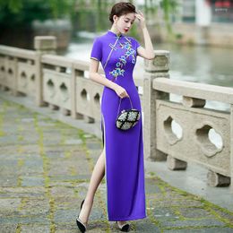 Ethnic Clothing Artistic Performance Qipao Middle Aged Elegant Improved Cheongsam Women Temperament Dress Traditional Chinese Vestidos