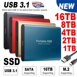 Boxs Portable SSD External Hard Drive 16TB 8TB High Speed USB 3.1 SSD Storage Hard Disk 4TB 2TB Portable HD Hard Stick For Laptop