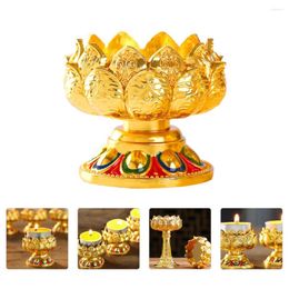 Candle Holders Metal Ghee Lamp Holder Home Decor Stand Lotus Shape Unique Light Exquisite Candlestick For