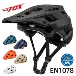 BATFOX Helmet cycling mens bicycle helmet MTB casco bicicleta Mountain bike casco ciclismo hombre Matte black cycling helmets 240222