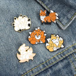 New Exquisite and Cute Cartoon Nine Tailed Fox Rabbit Alloy Breast Needle with Versatile Clothing Emblem