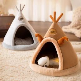 Mats Winter Warm Pet House Dog Soft Nest Kennel Cosy Sleeping Cave Cat Dog Puppy Christmas Tents Bed Nest For Small Medium Dogs Cats